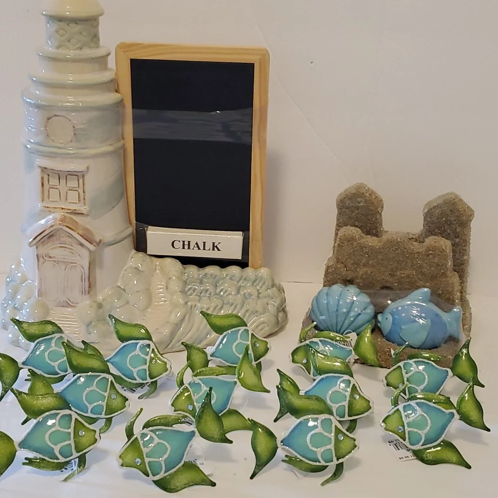 12 Enamel Blue and Green Napkin Holders